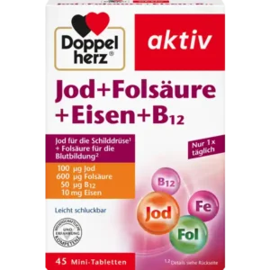 Doppelherz akiv Jod + Folsäure + Eisen + B12 45 Mini-Tabletten